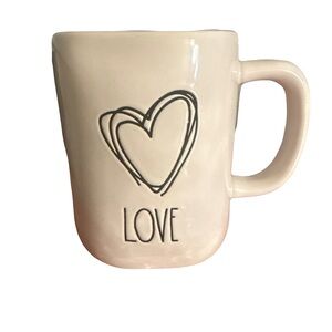 Rae Dunn Cream Love Mug with Heart Design